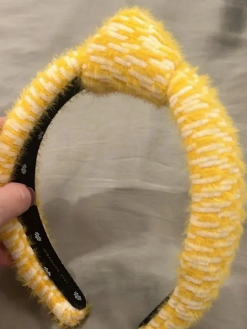 LELE SADOUGHI madison knotted fuzzy yellow headband NEW